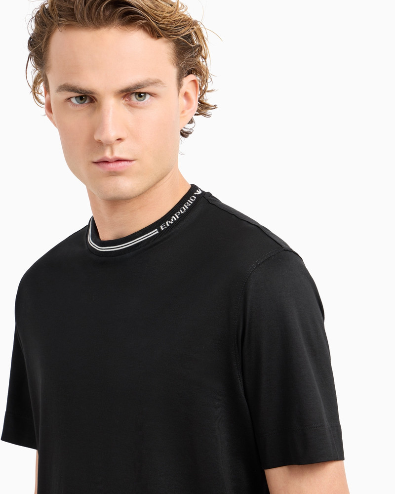 ASV Lyocell-blend jersey T-shirt 와 로고 칼라 5