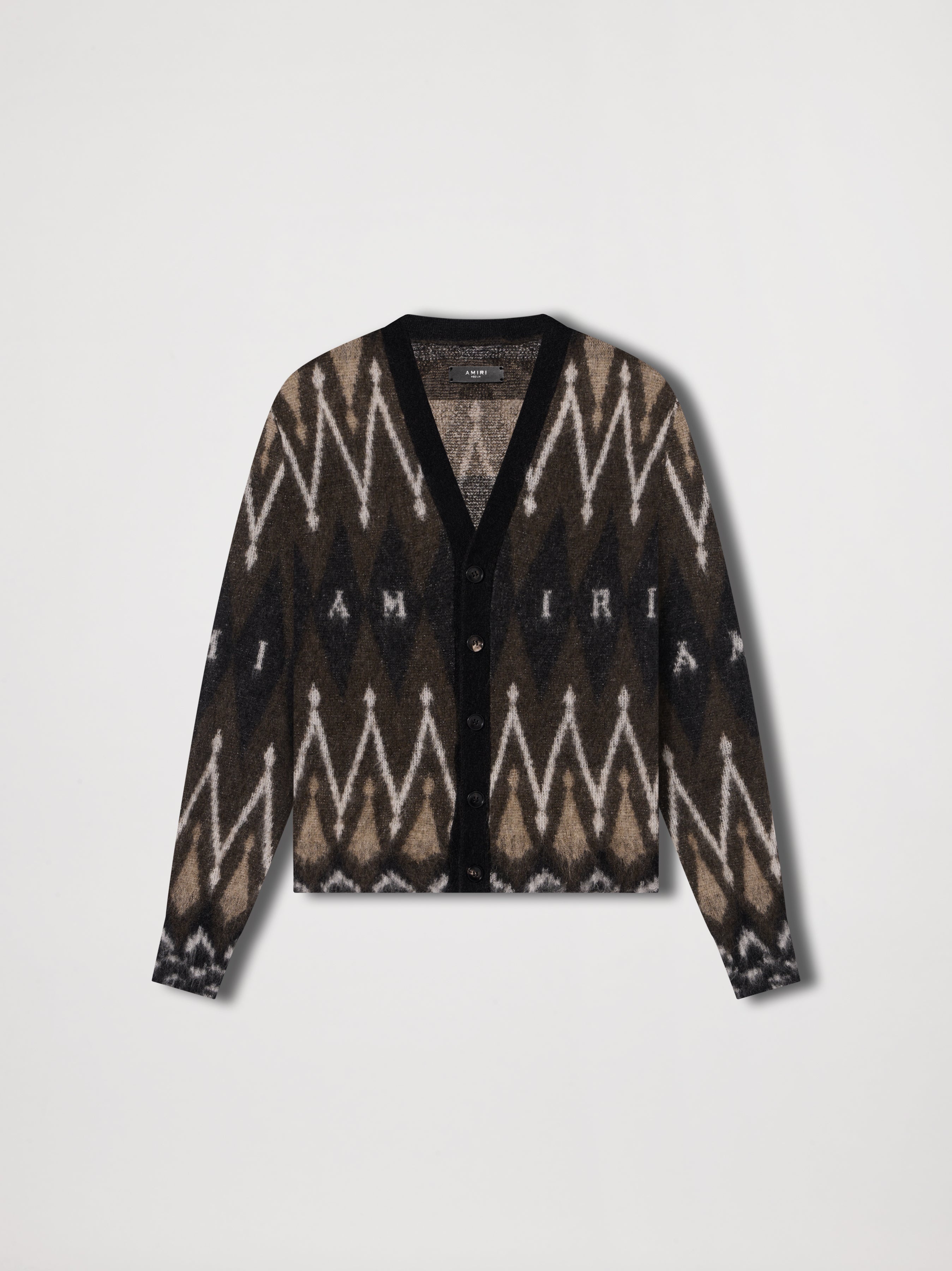 ARGYLE MOHAIR CARDIGAN - 1