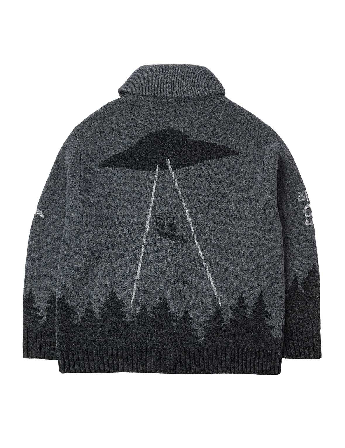 UFO and Cowichan Intarsia Patterns Relax Fit Knitted Sweatshirt - 2