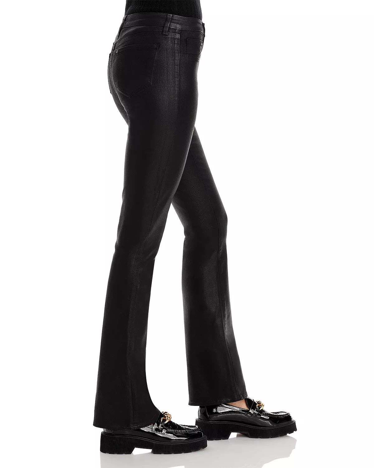 Selma High Rise Sleek Baby Bootcut Jeans in Noir Coated - 3