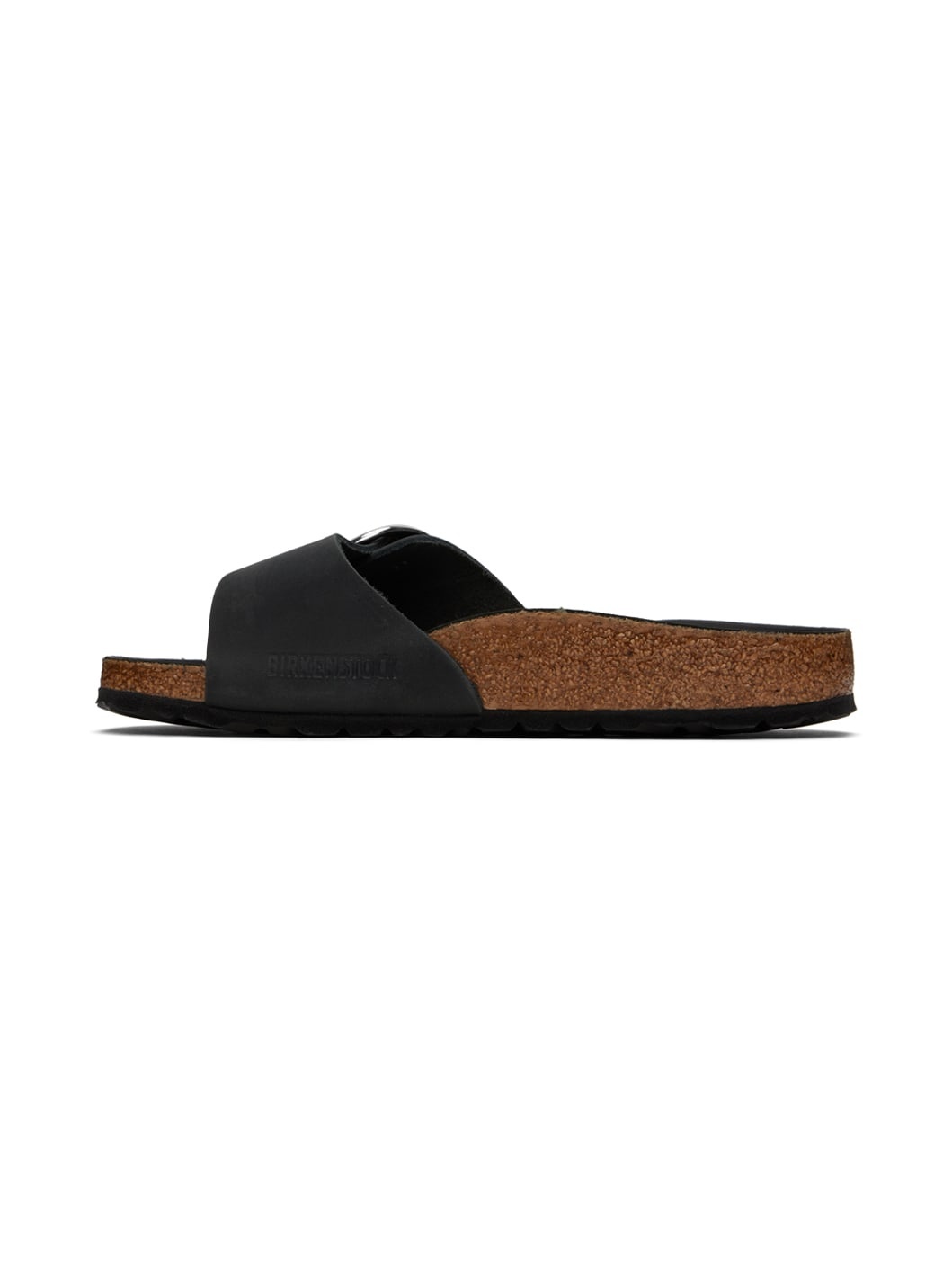 Black Narrow Madrid Big Buckle Sandals - 3