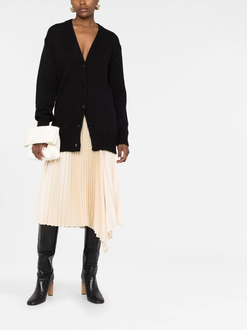 Jil Sander asymmetric button wool cardigan outlook