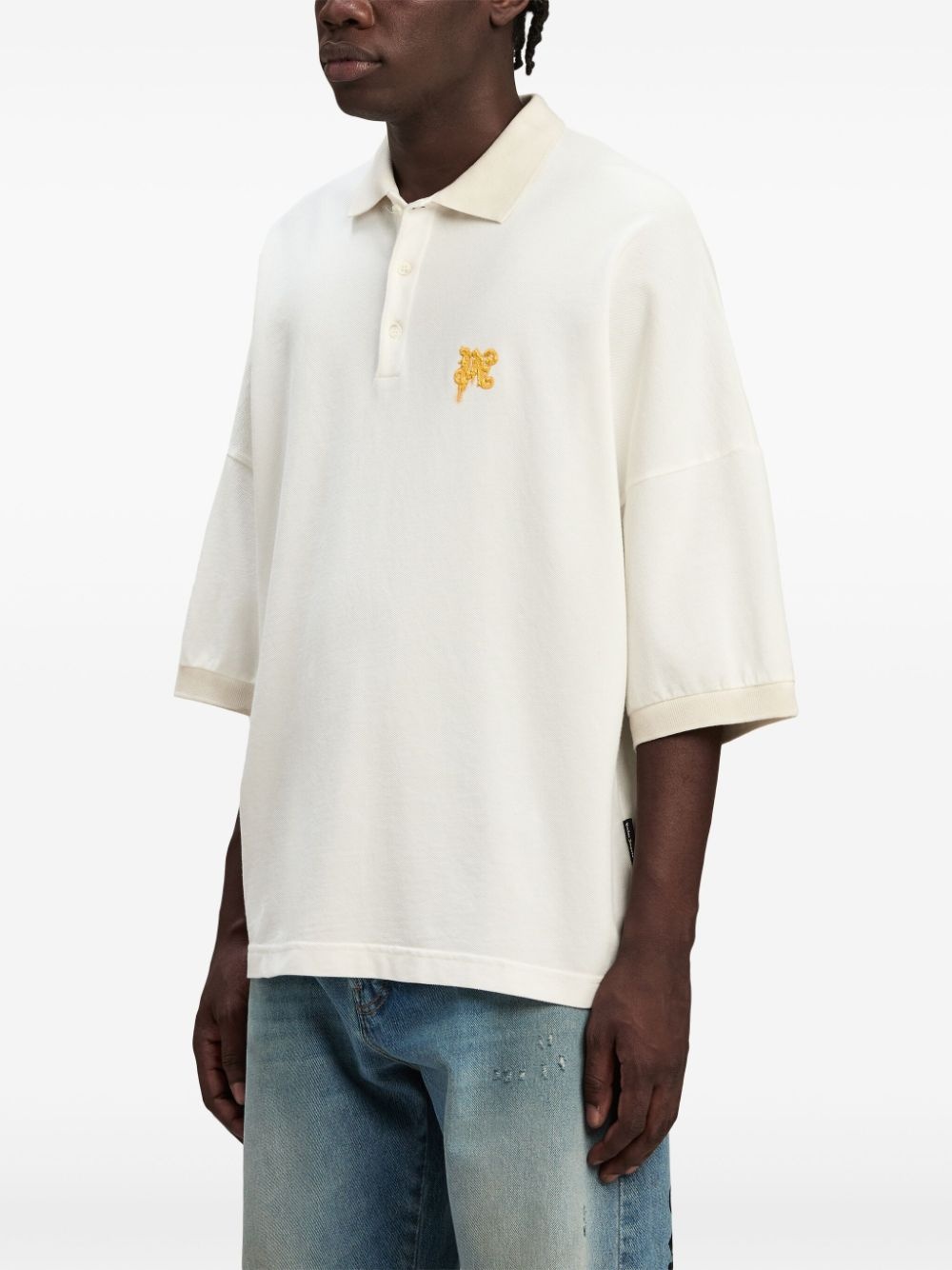 logo-print cotton polo shirt - 3