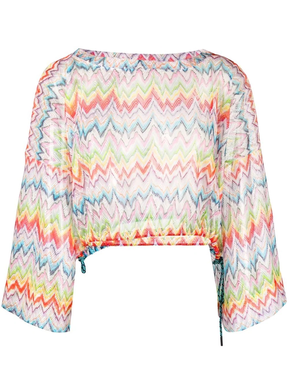 zigzag-print cropped top - 1