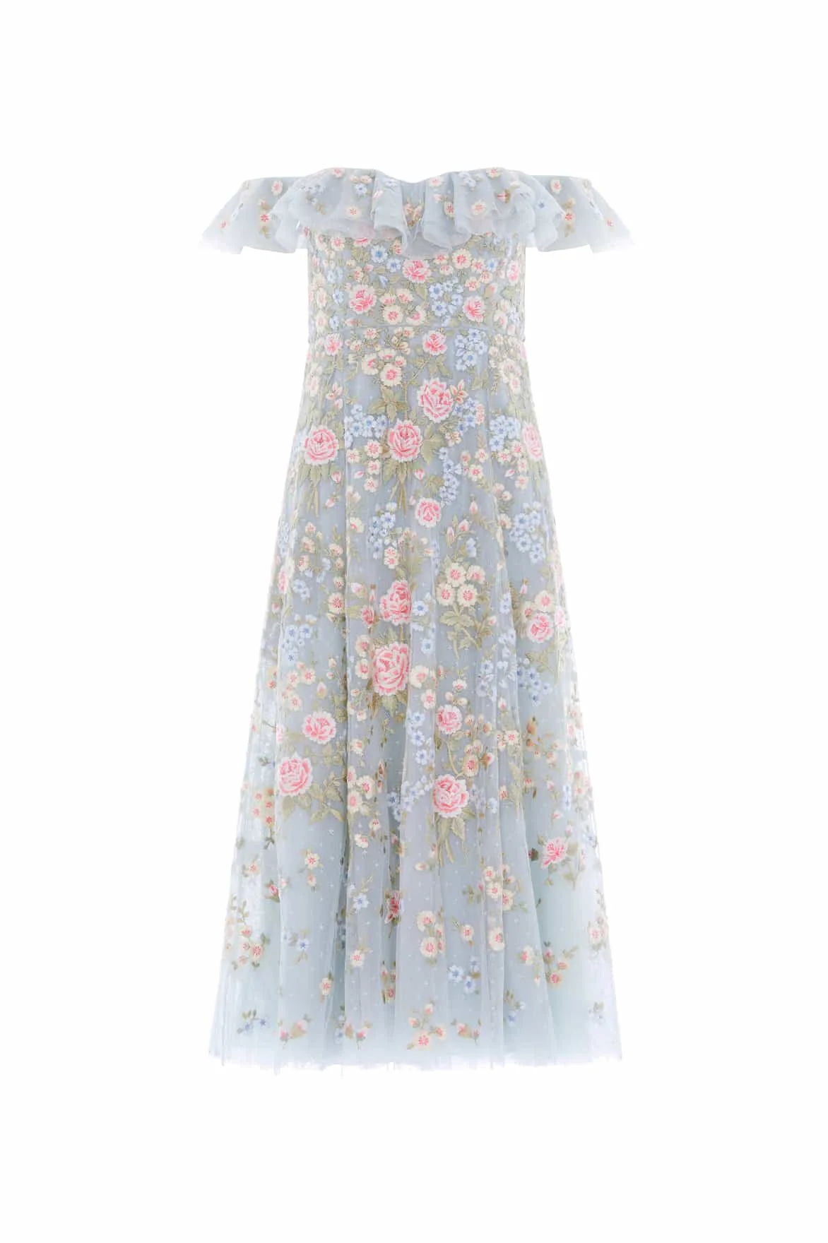Antoinettes Floral Off-Shoulder Ballerina Dress - 1