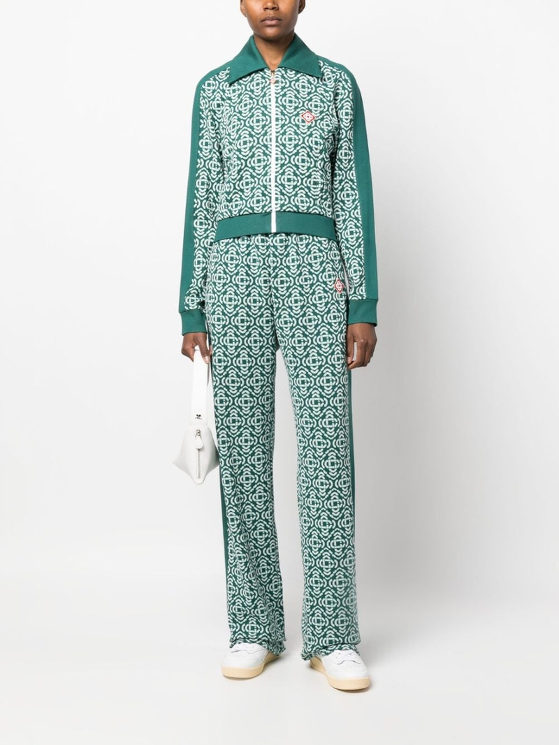 CASABLANCA monogram cropped cotton-blend track top outlook