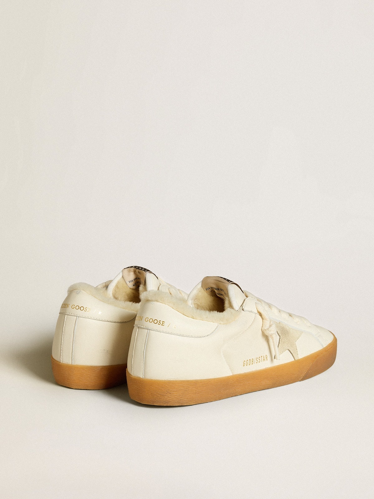 Super-Star in white nappa with suede star and shearling lining - 4