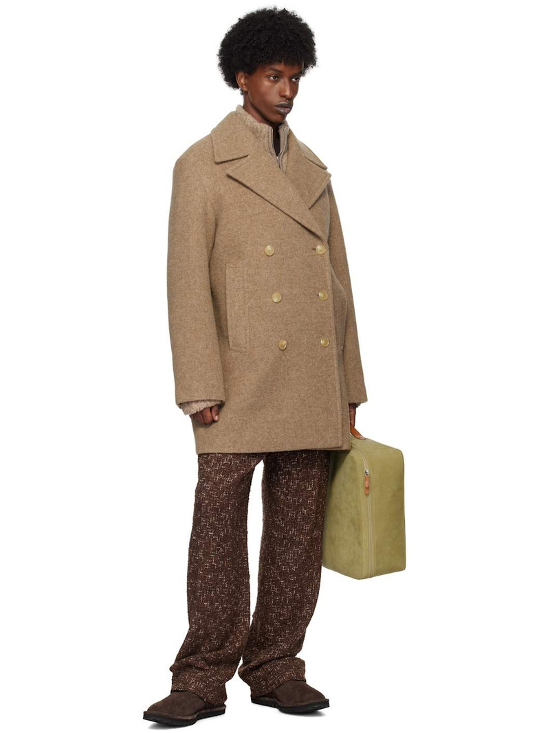 AURALEE Brown Sponge Wool Melton Peacoat outlook