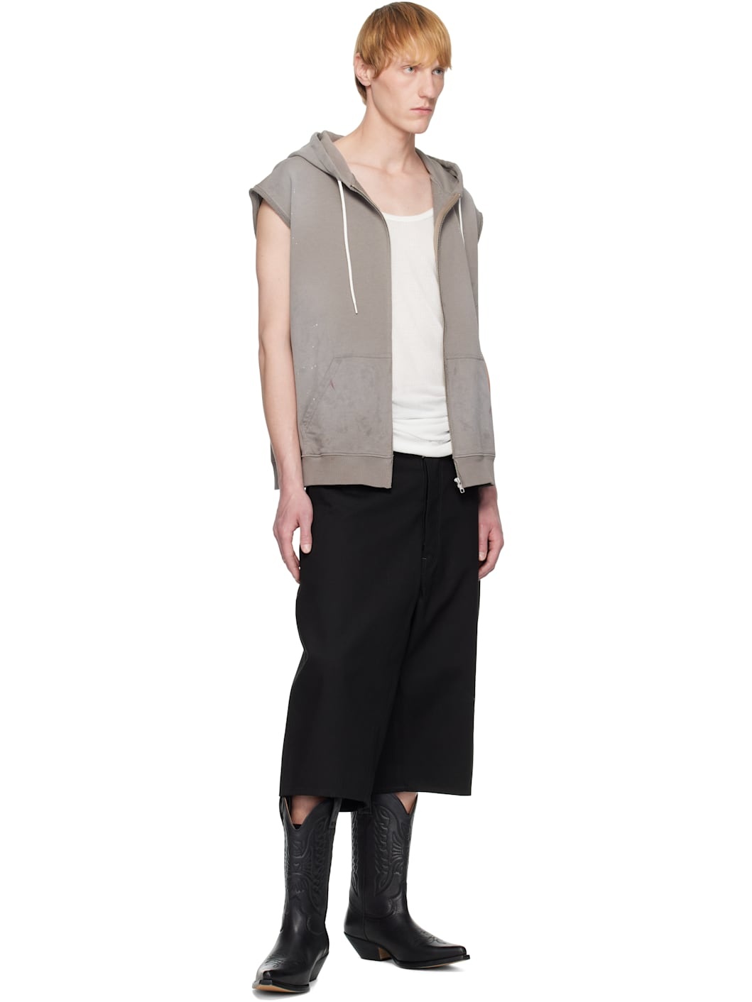 Taupe Paint Splatter Hoodie - 4