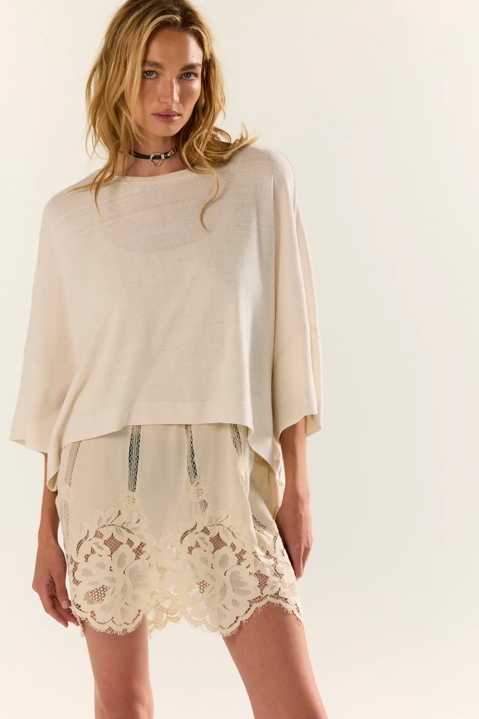 We The Free Boxy Crew-Neck Silk Tee - 1