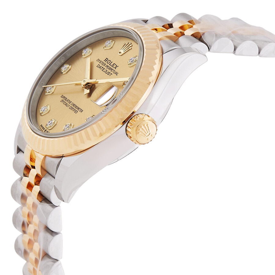 Rolex Datejust 31 Champagne Diamond Dial Automatic Ladies Steel and 18kt Yellow Gold Jubilee Watch 2 - 2