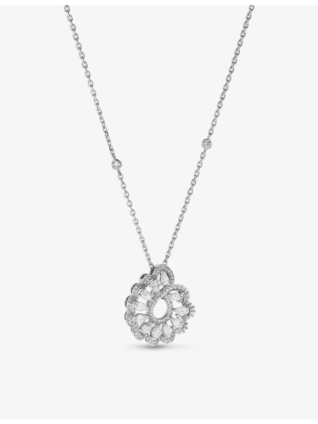 Precious Lace Vague 18ct white-gold 1.24ct round-cut diamond pendant necklace - 3