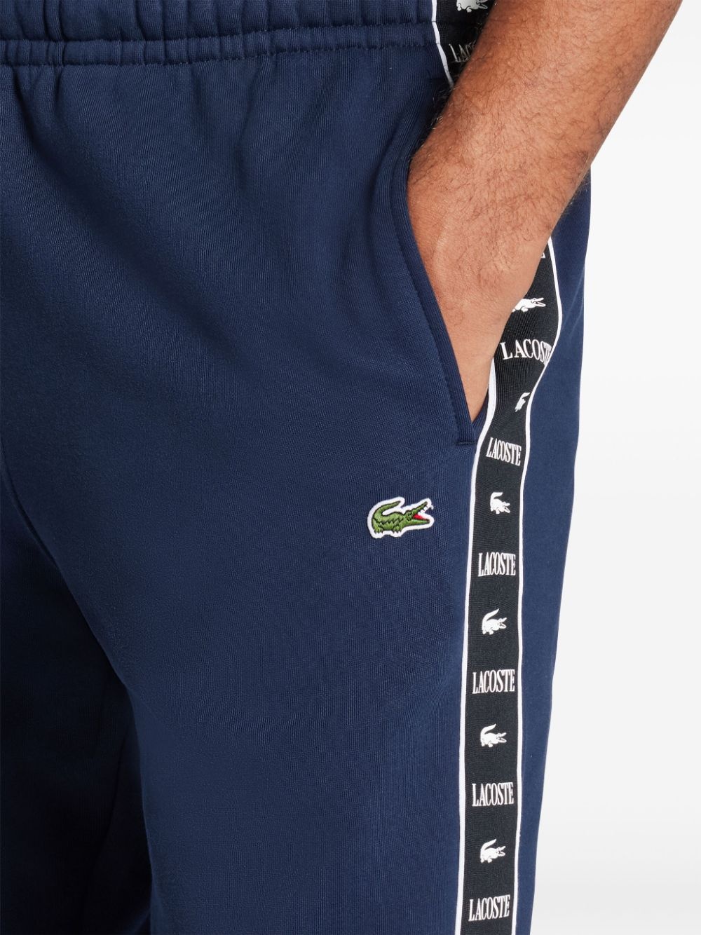 logo-tape cotton-blend track pants - 5