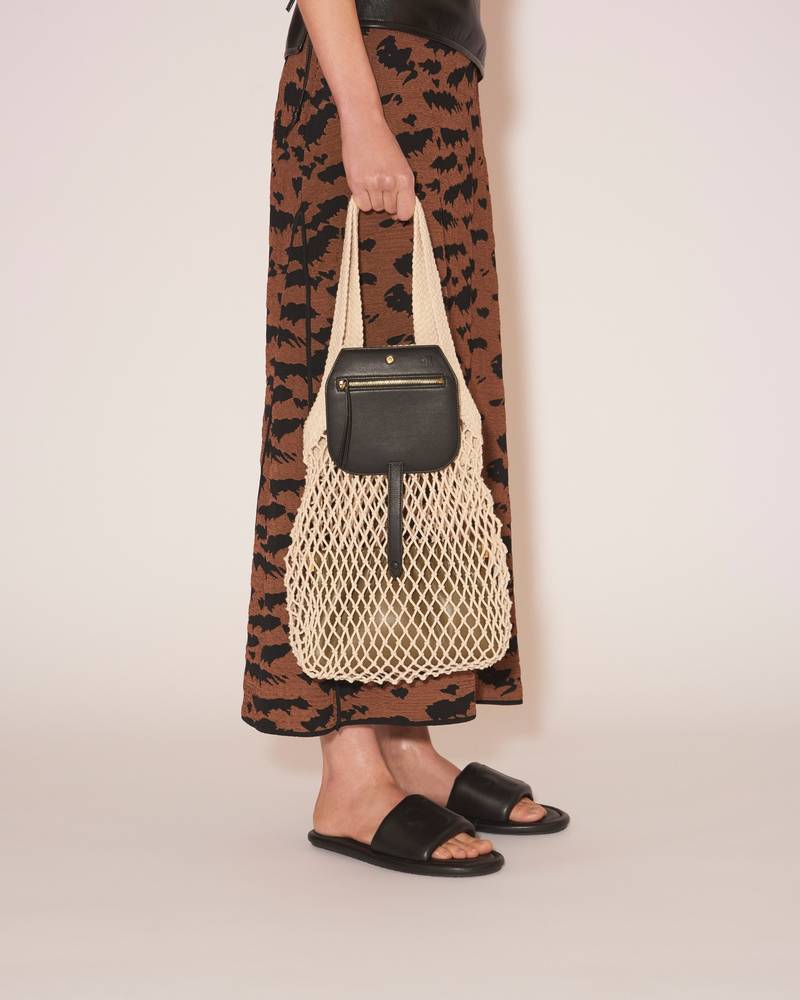 Nanushka RUBA - Cotton mesh shopping tote - Black/Creme outlook