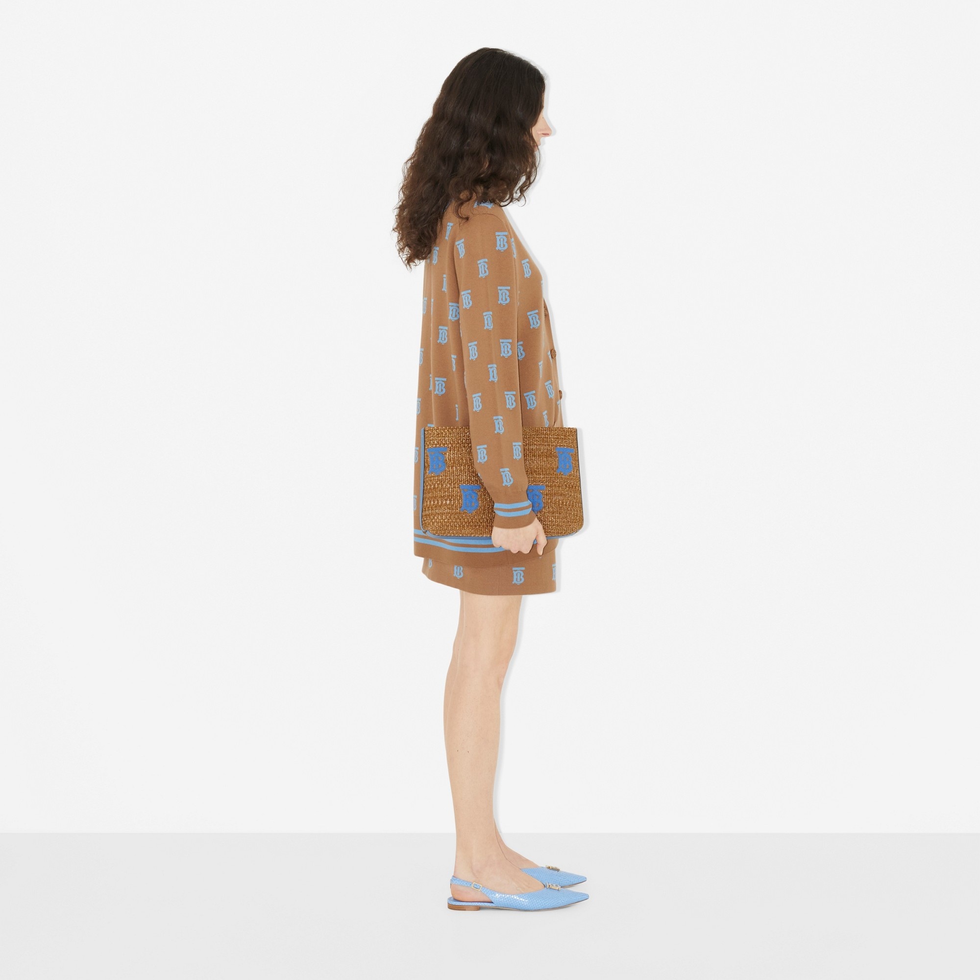 Monogram Wool Silk Blend Jacquard Mini Skirt - 3