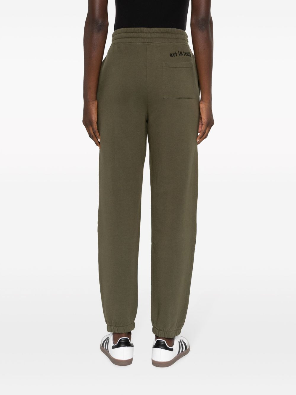 floral-embroidered jersey track pants - 4