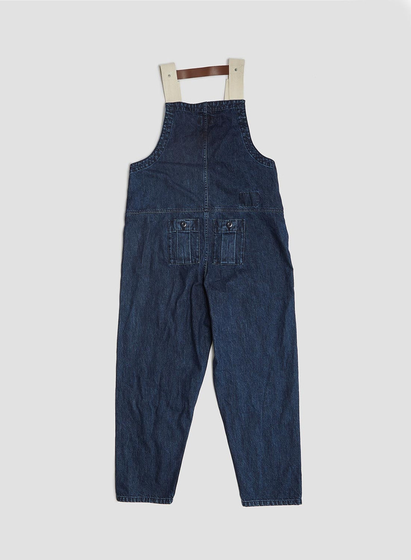 Railway Dungaree Denim in Washed Indigo 3