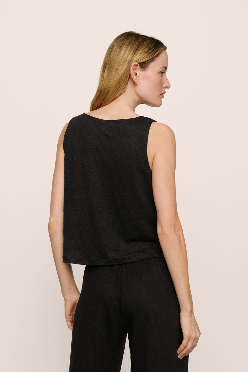 eberjey Organic Linen Knit Boat Neck Crop Tank outlook