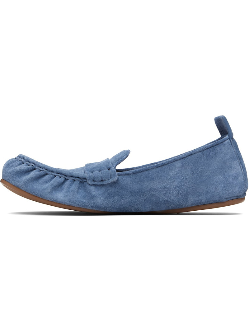 Acne Studios Blue Suede Loafers outlook