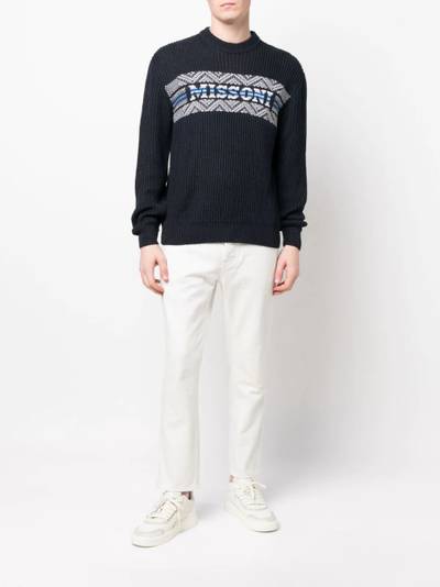 Missoni logo intarsia-knit ribbed jumper outlook