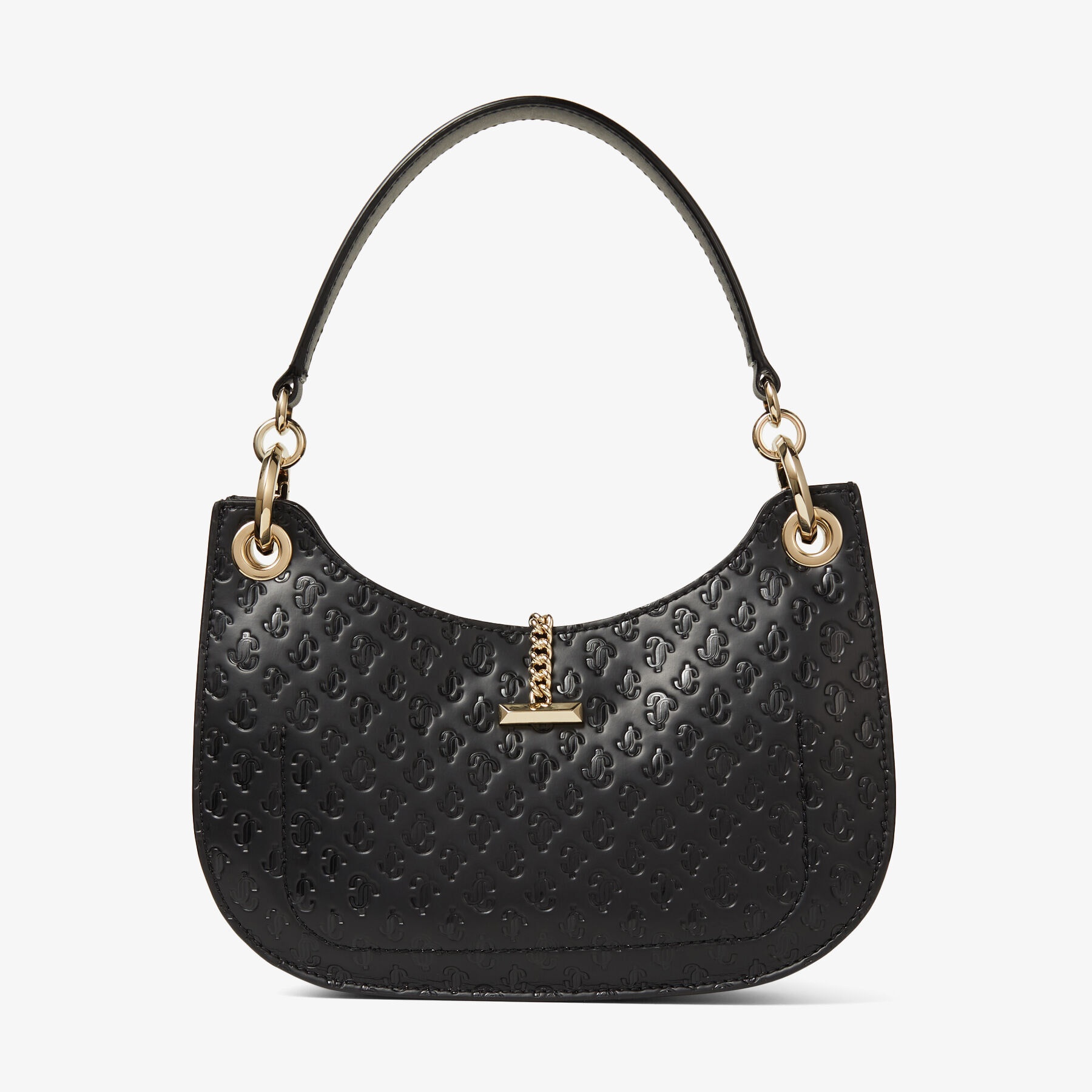 Varenne Hobo S
Black Calf Leather, Suede and JC Monogram Pattern Hobo Handbag - 7
