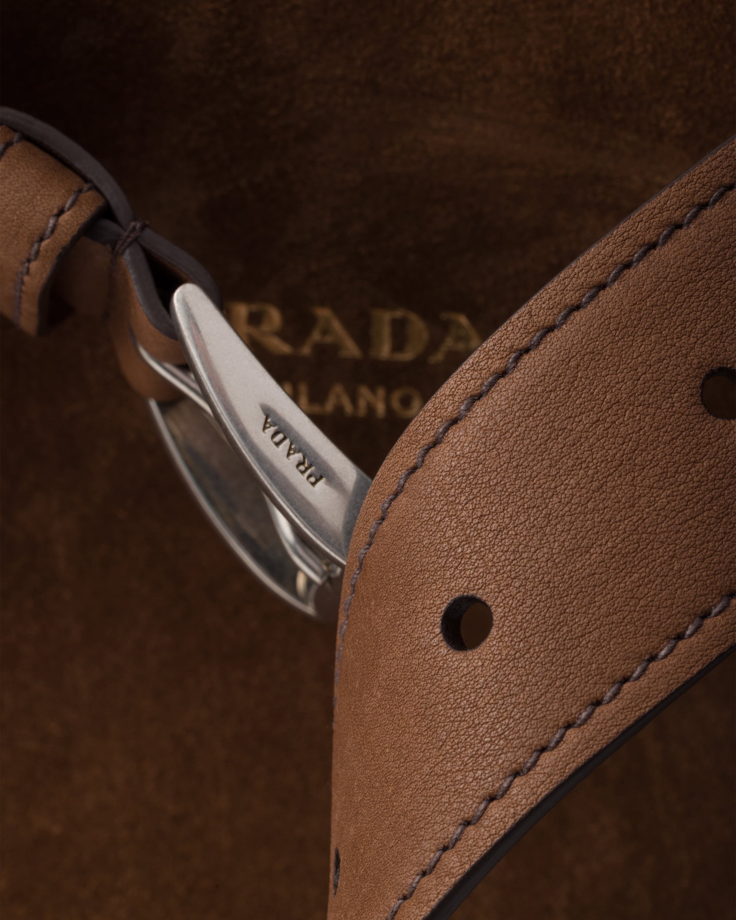 Prada Buckle suede bag with belt - 6