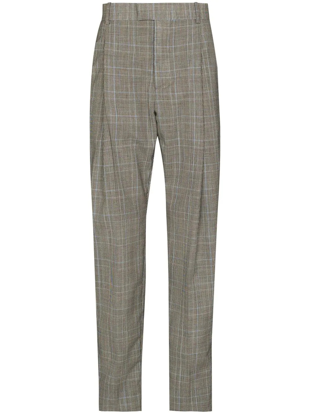 check-pattern tailored trousers - 1