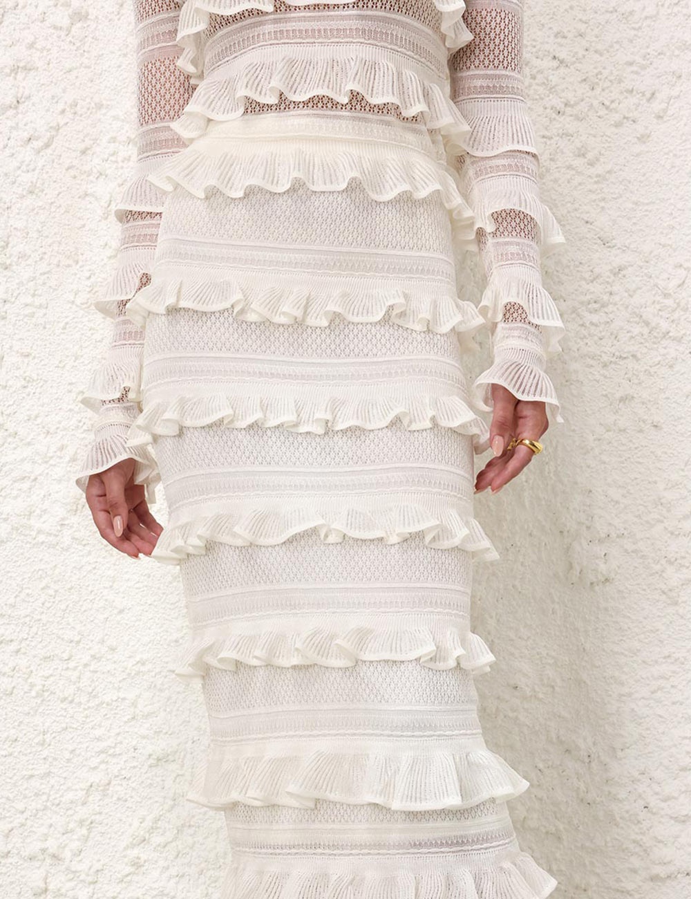 NATURA FRILL MIDI SKIRT - 5
