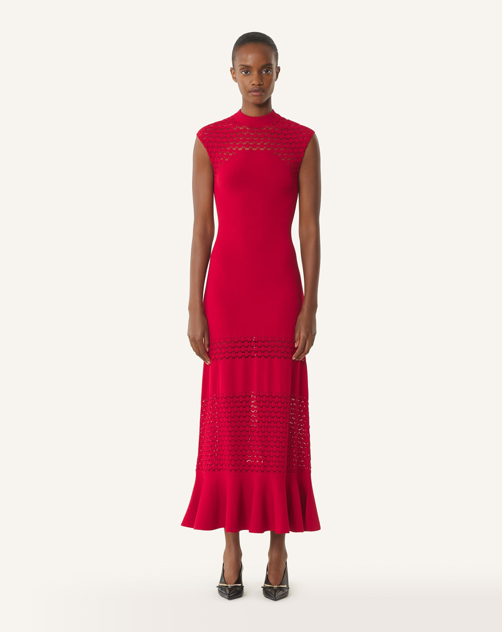 LACE DETAIL VISCOSE DRESS - 2