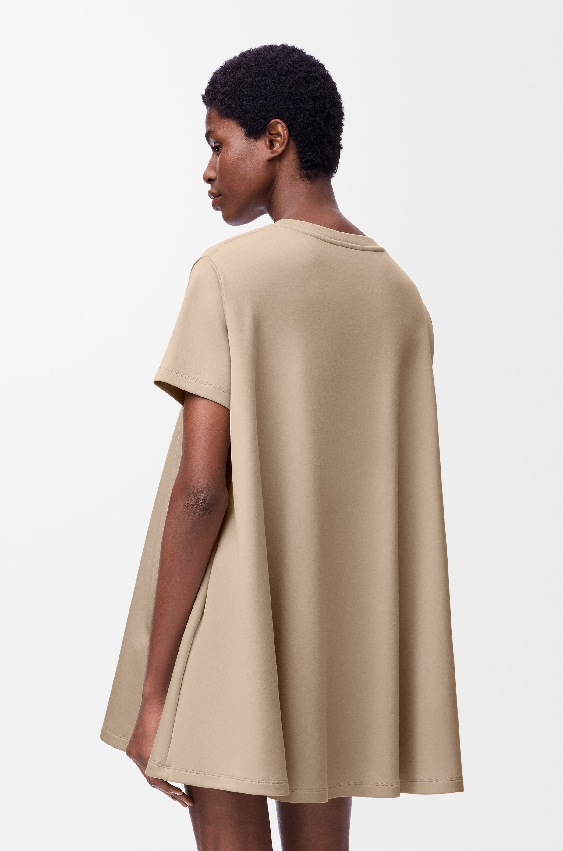 Trapeze dress in cotton blend - 4