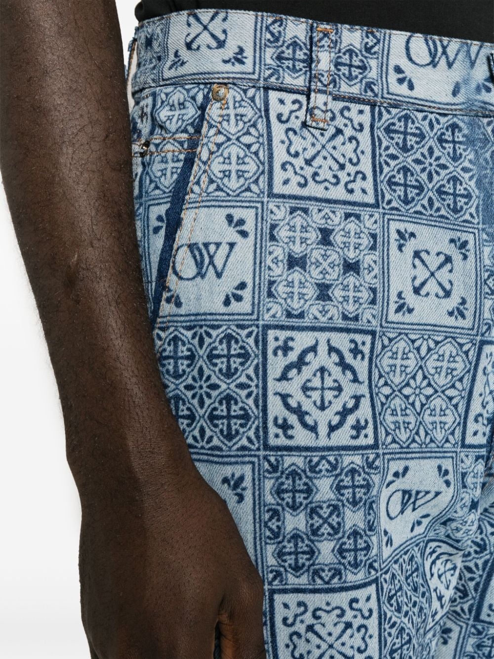 logo-print flared carpenter jeans - 5