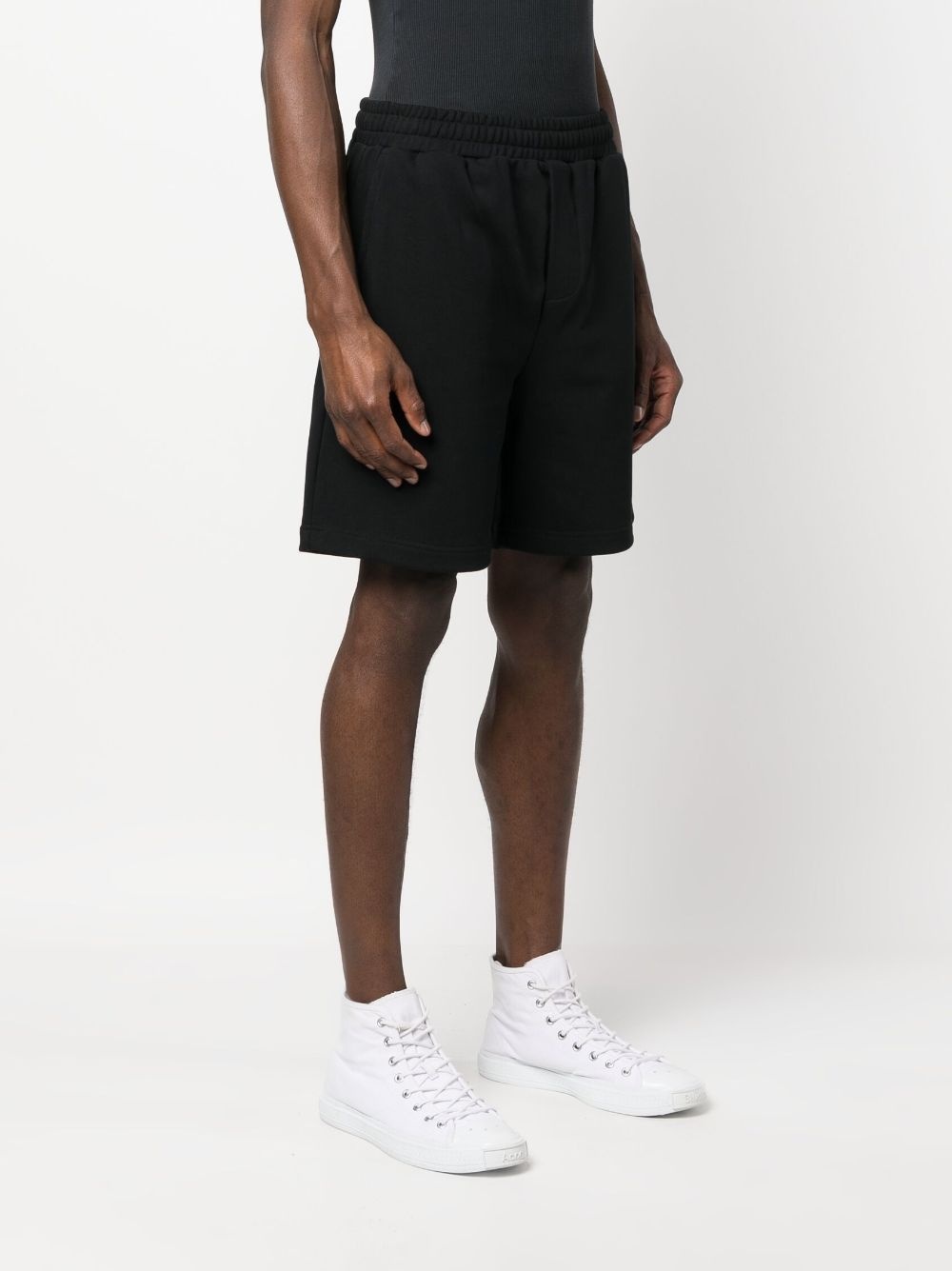 logo-print cotton track shorts - 3