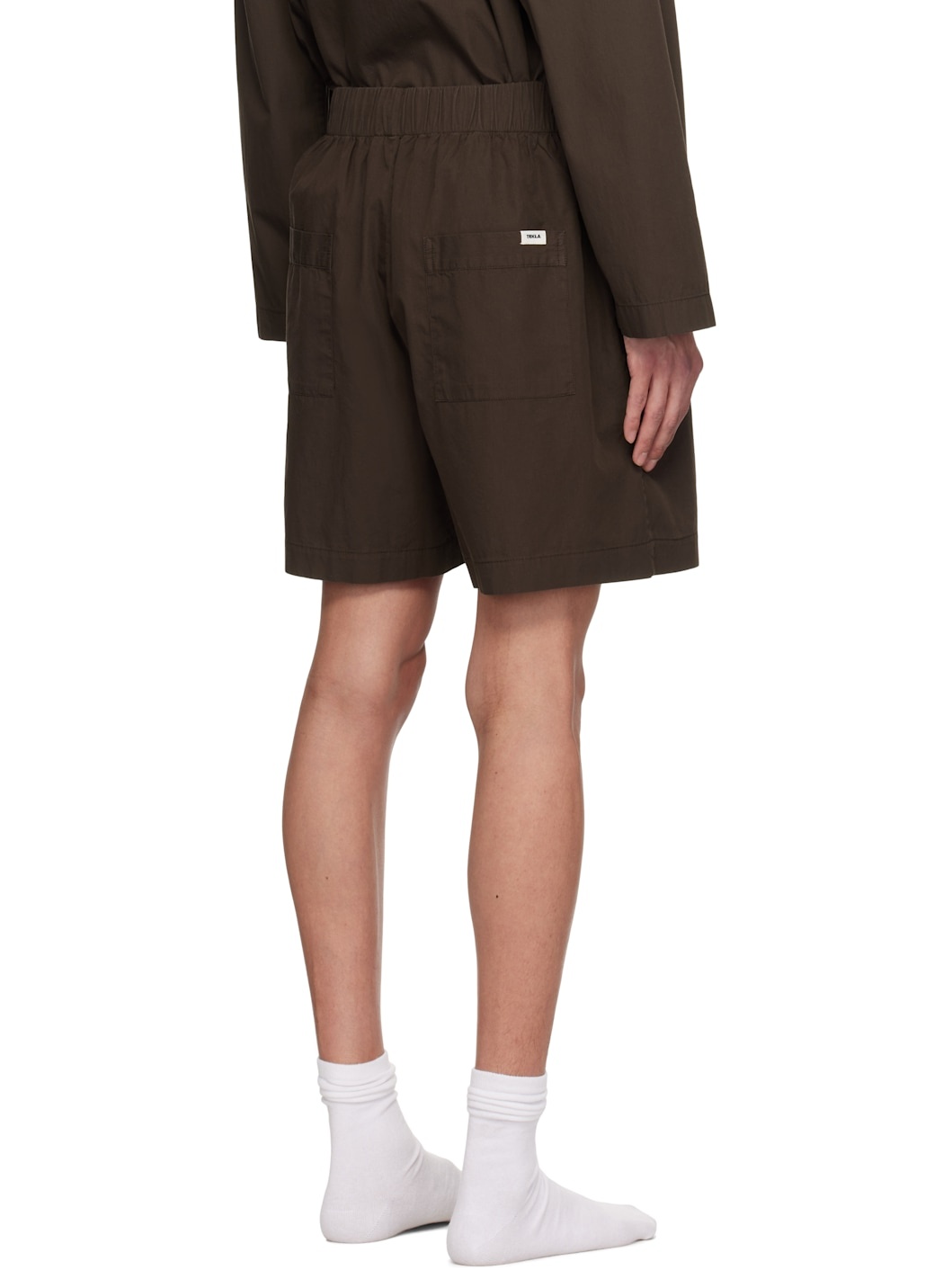 Brown Poplin Pyjama Shorts - 3