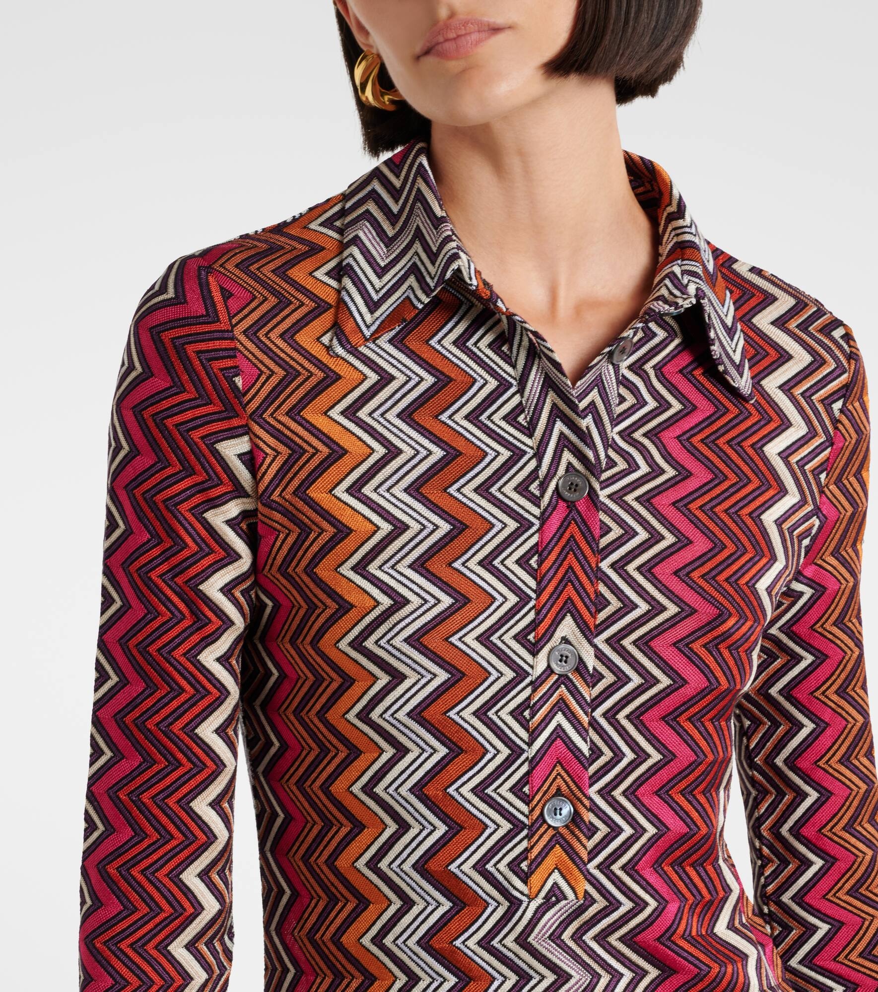 Zigzag shirt dress - 4