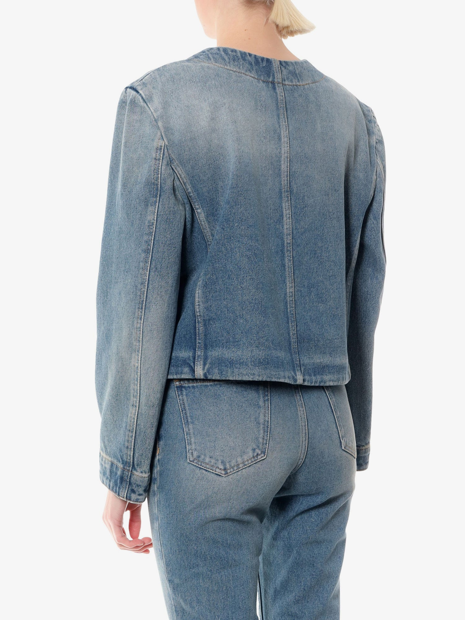 Denim Jacket With Metal 4G Chain - 4