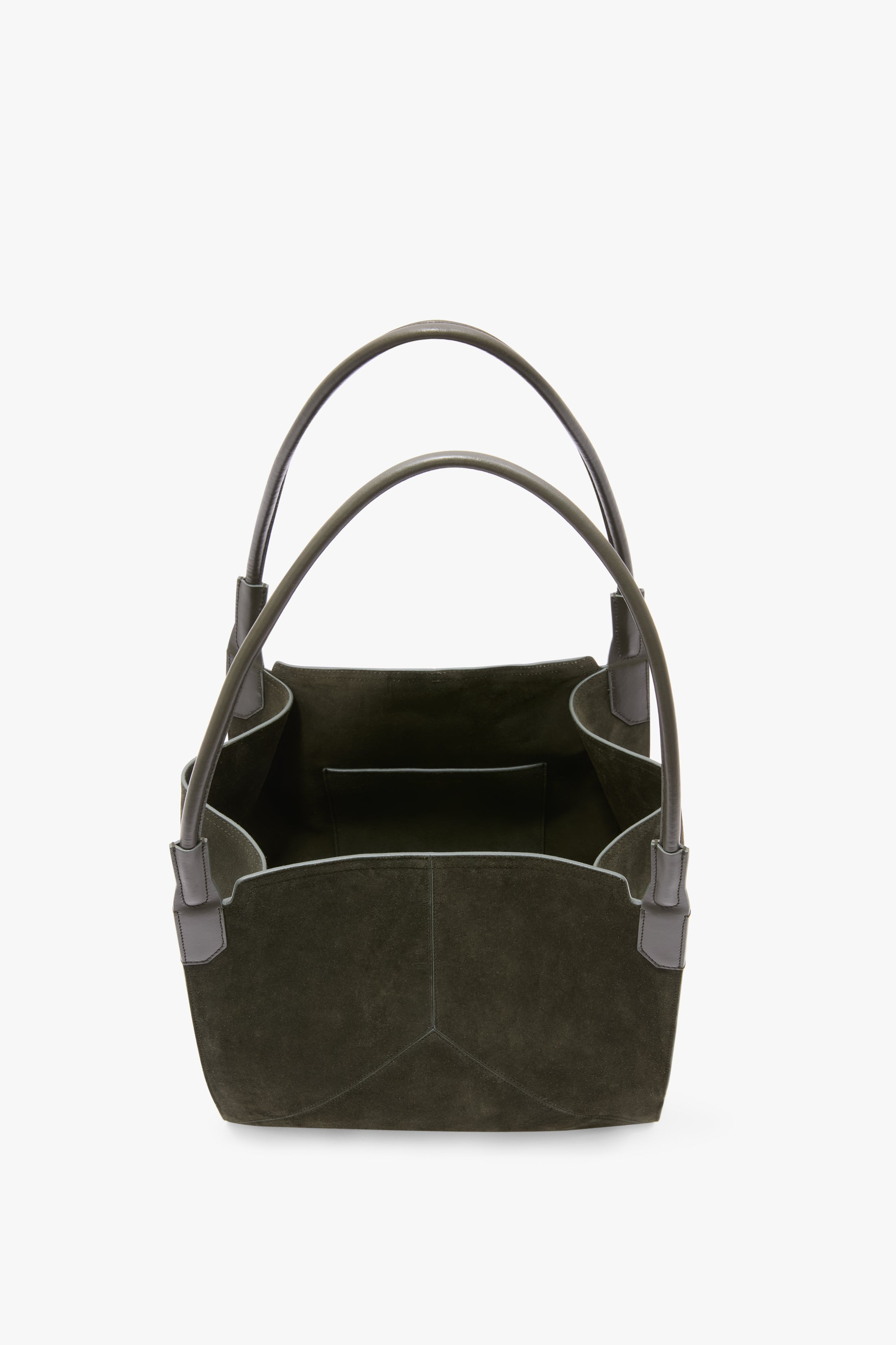 Victoria Tote In Dark Olive Suede - 6