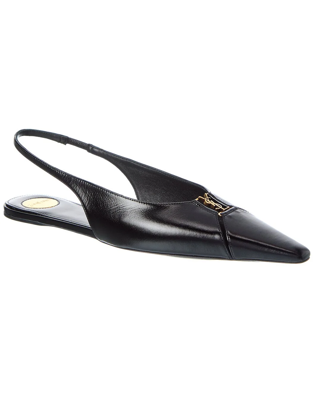 Saint Laurent Babylone Leather Slingback Flat - 1