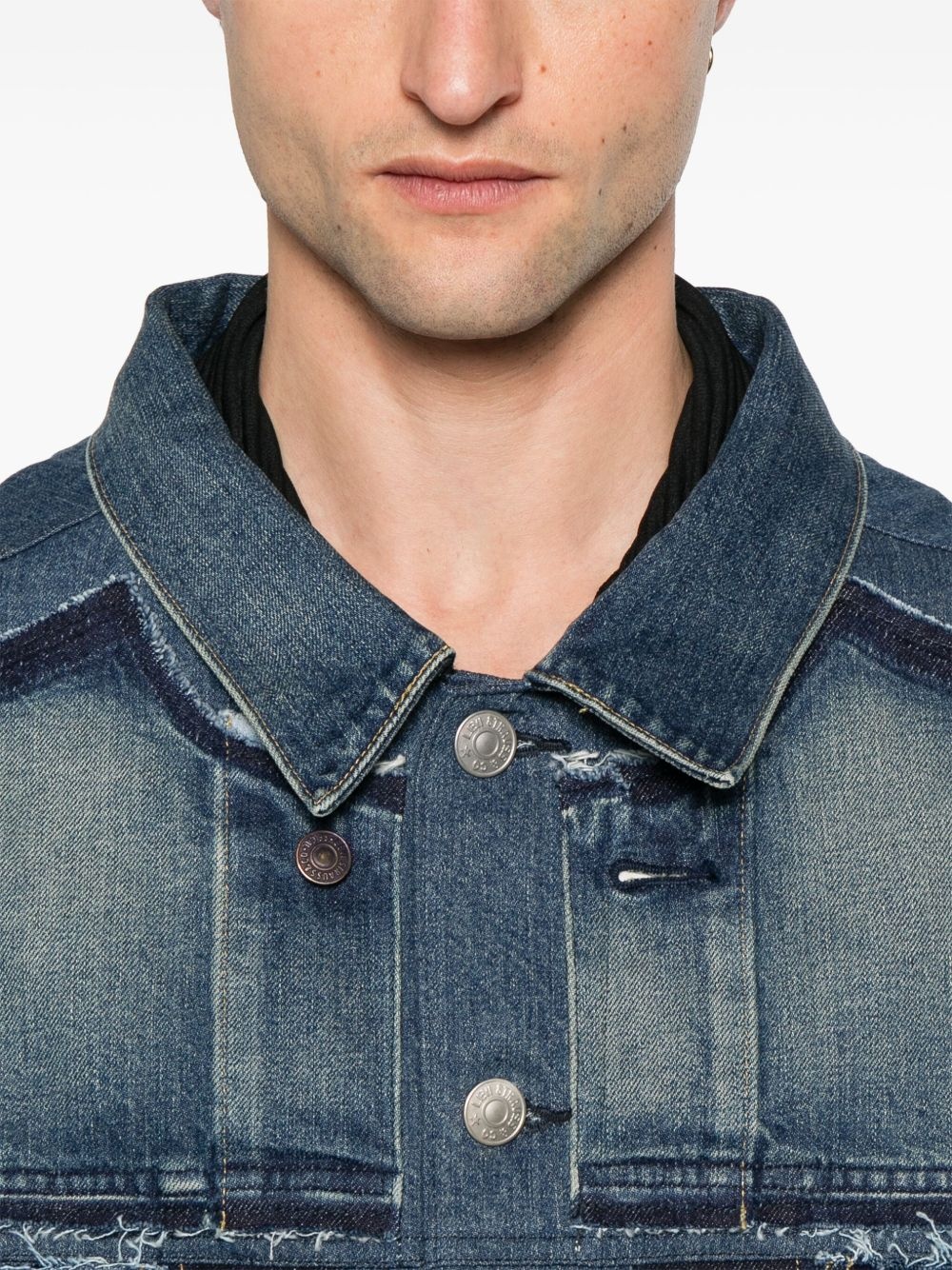 panelled denim jacket - 5