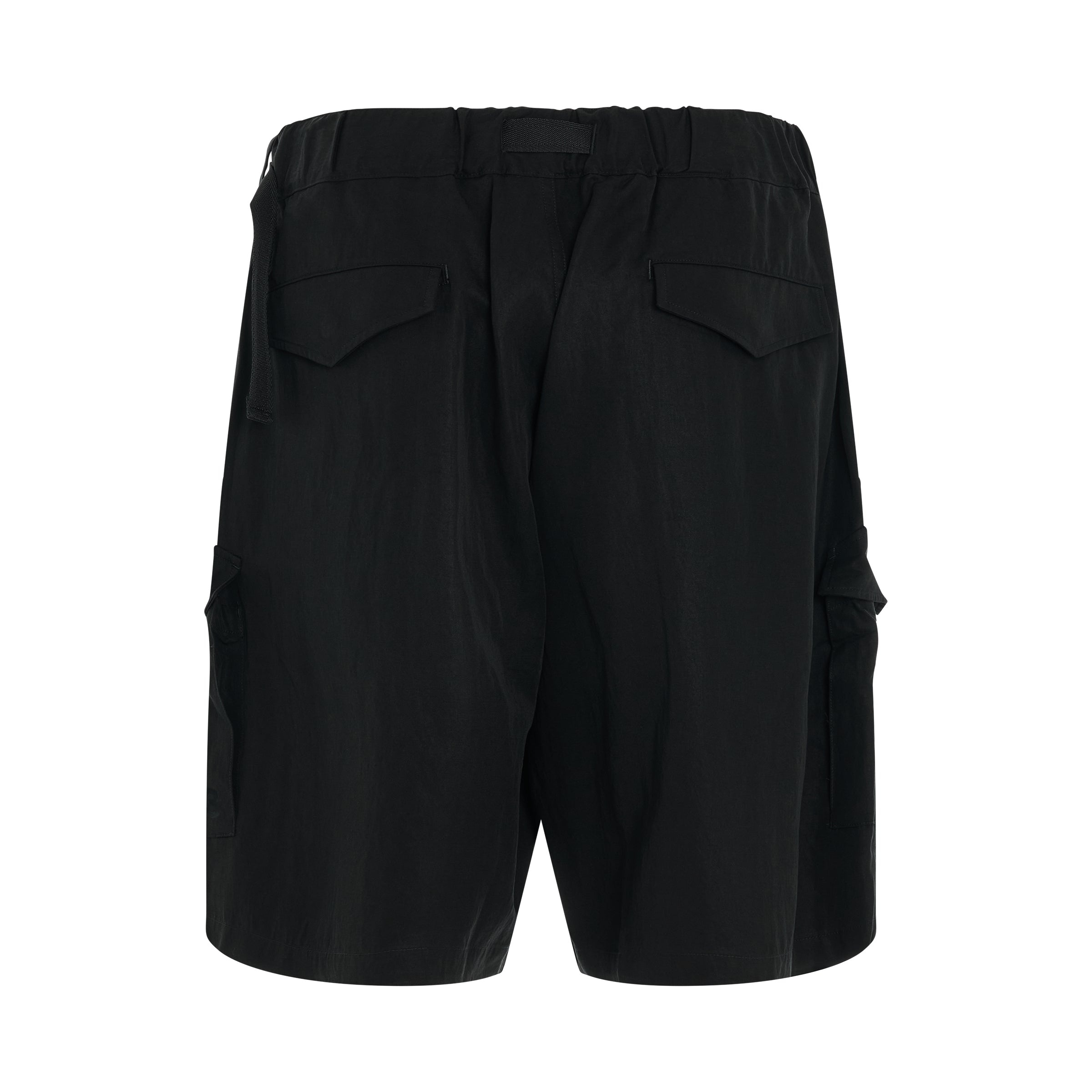 Wash Twill Shorts in Black - 4