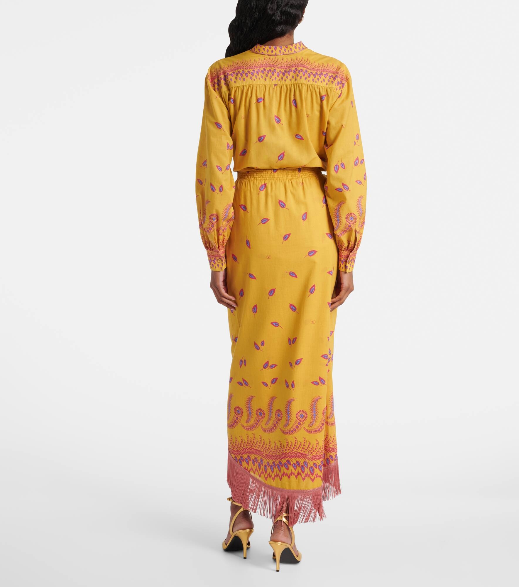 Printed cotton midi skirt - 3