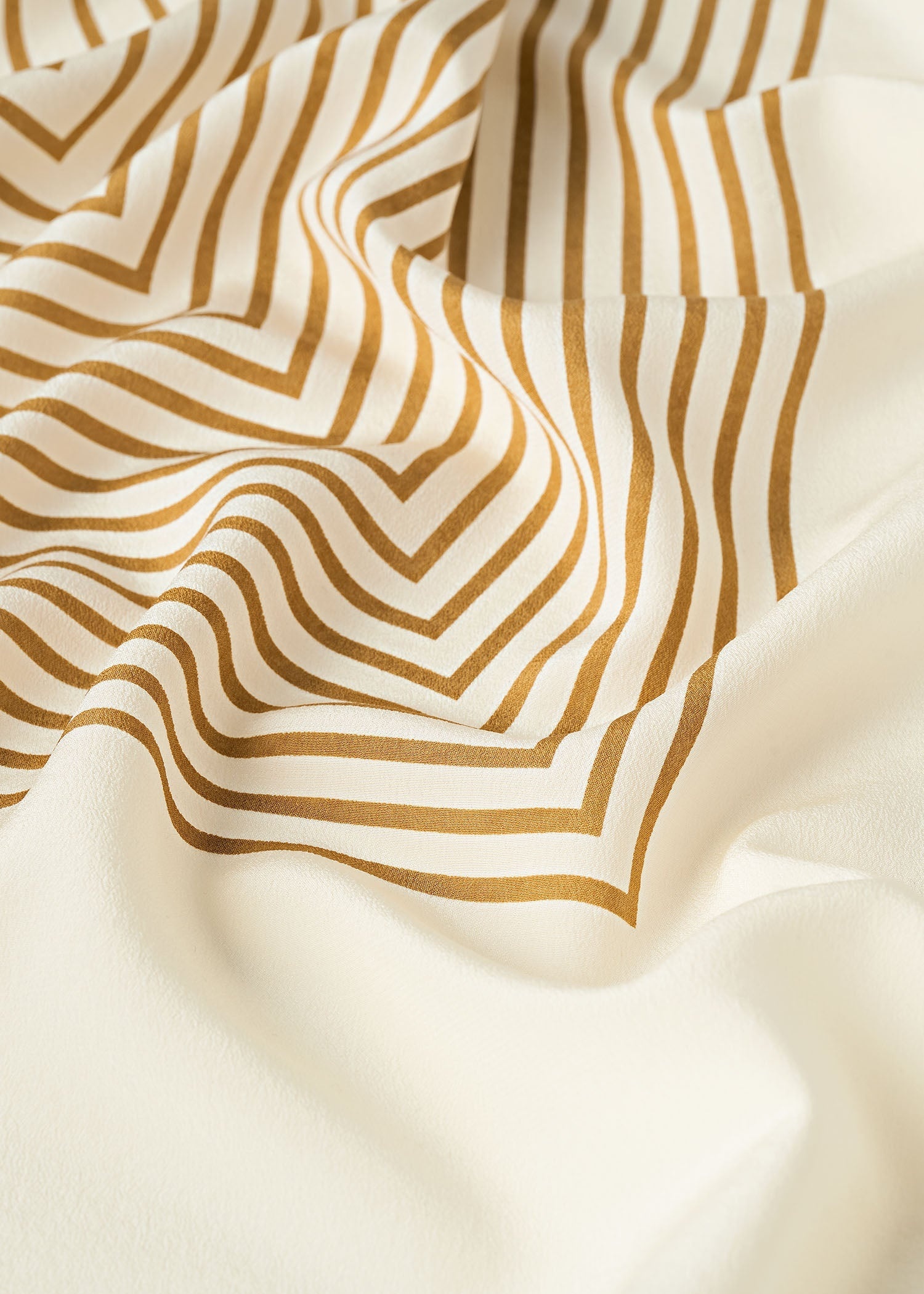 Centered monogram silk scarf bone - 5