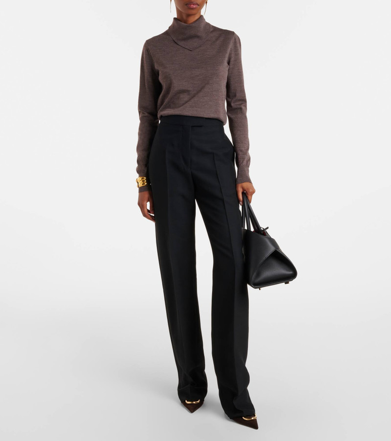 FERRAGAMO High-rise faille straight pants outlook