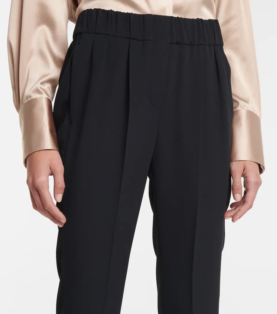 High-rise silk-blend pants - 4