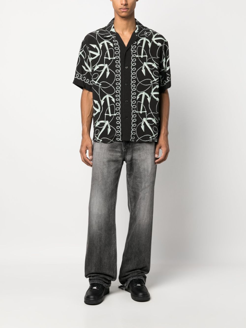 Anchor-print camp shirt - 2