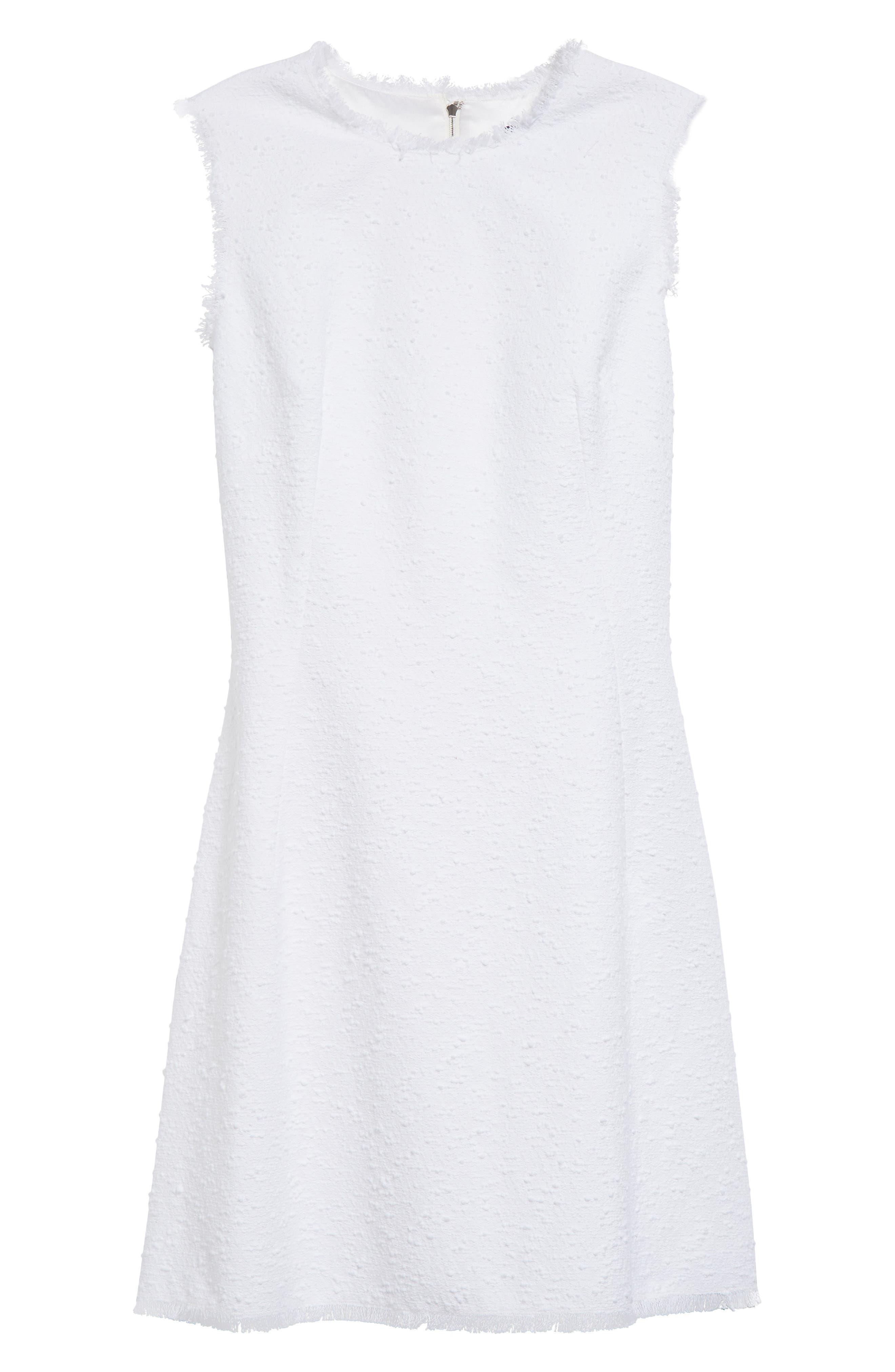 Dolce&Gabbana Rachel Sleeveless Tweed Minidress in Bianco Ottico at Nordstrom - 6