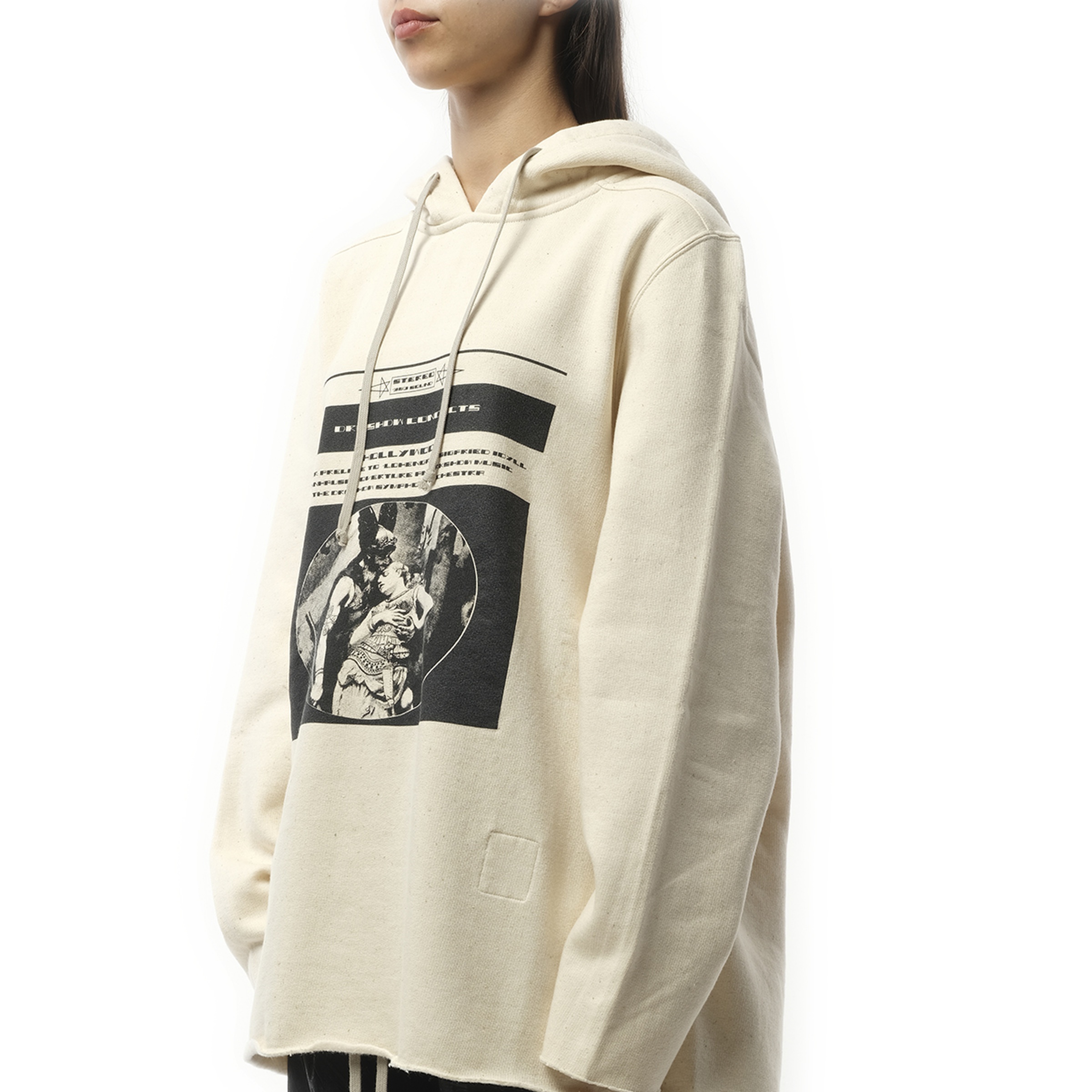 Opera Print Oversize Hoodie in Natural/Black - 5