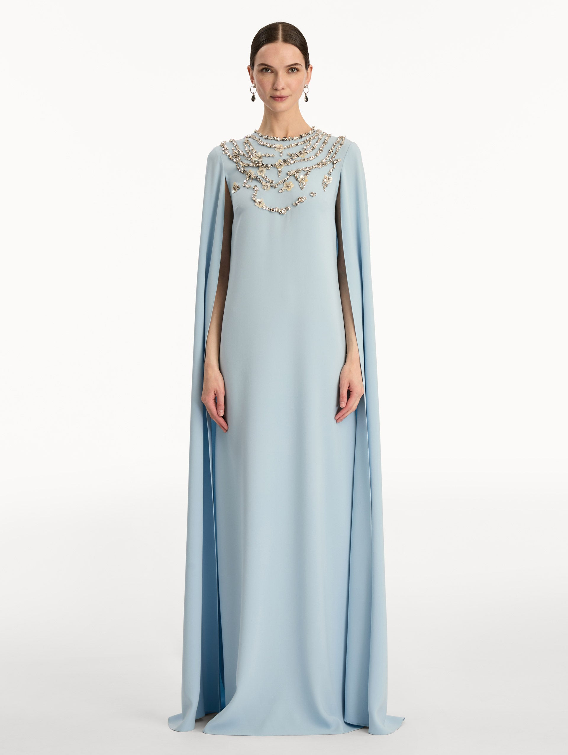 CRYSTAL NECKLACE EMBROIDERED CAFTAN - 2