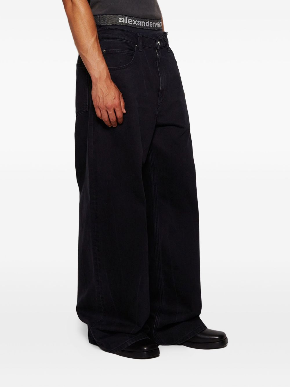 waistband-detail jeans - 4