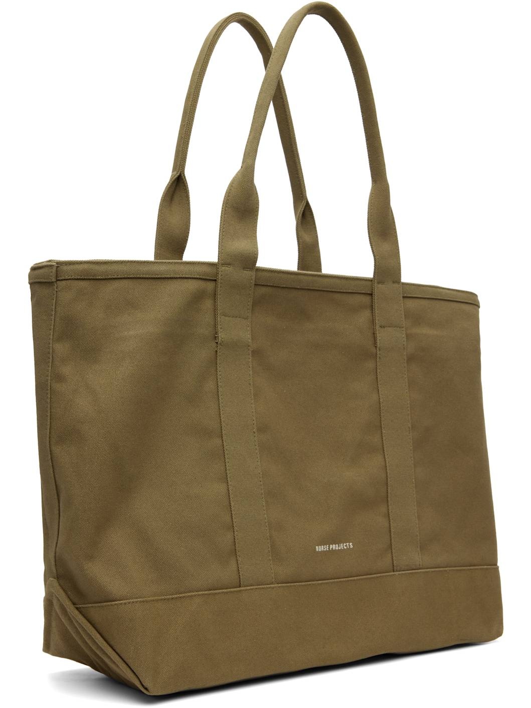 Khaki Stefan Cotton Canvas Tote - 2