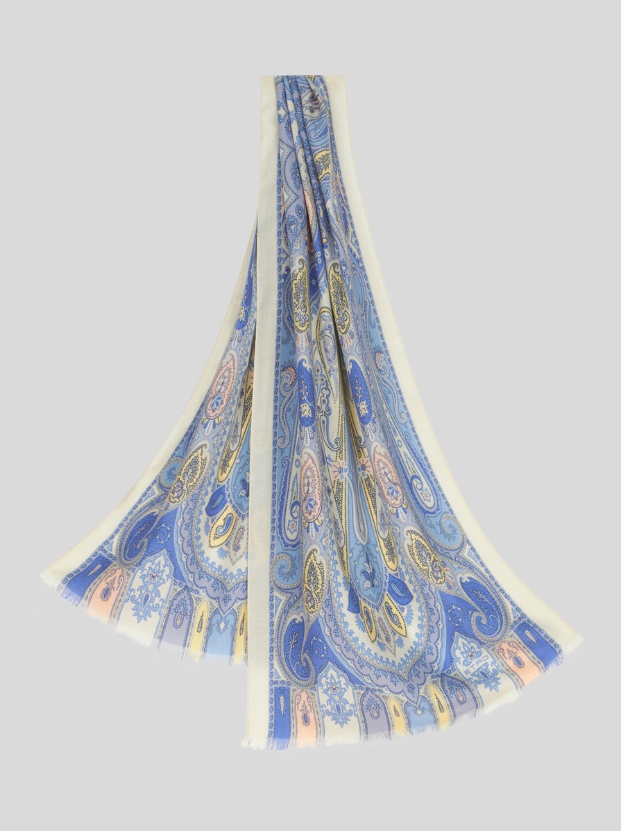 PAISLEY SILK AND CASHMERE SCARF - 1